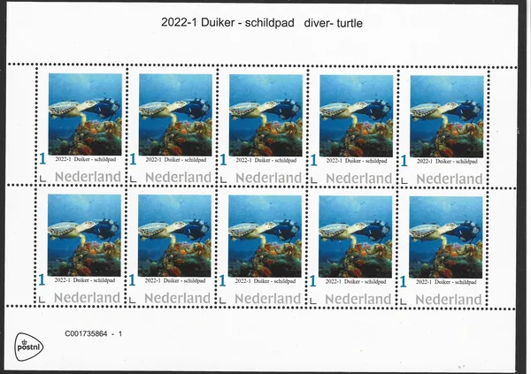 Nederland 2022-1 Diver Turtle sheetlet postfris/mnh