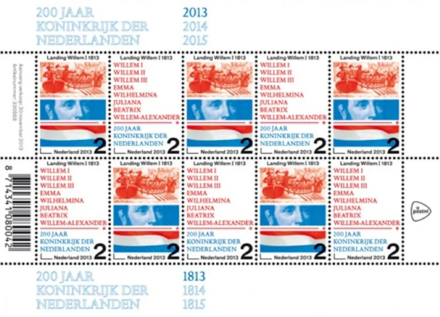 Nederland V3133-3134 200jaar Koninkrijk 2013 vel-sheetlet postfris/mnh