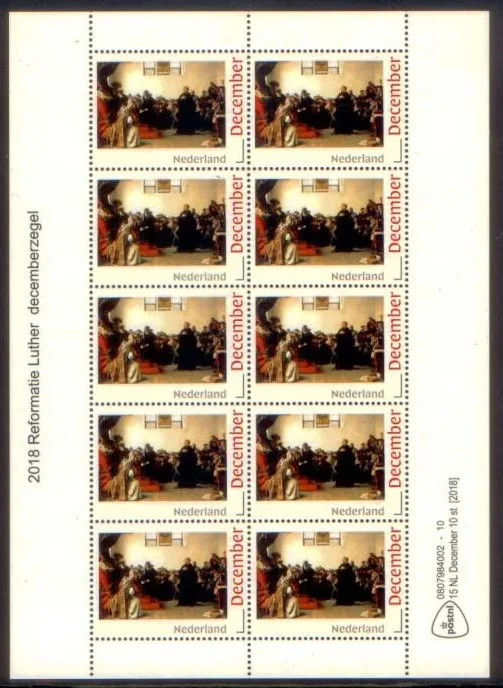 Niederlande 2018-3 Luther Reformation Dezembermarke Markenheftchen