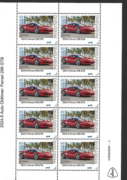 Nederland 2024-4 Auto Car: Oldtimer Ferrari 296 GTB sheetlet postfris/mnh