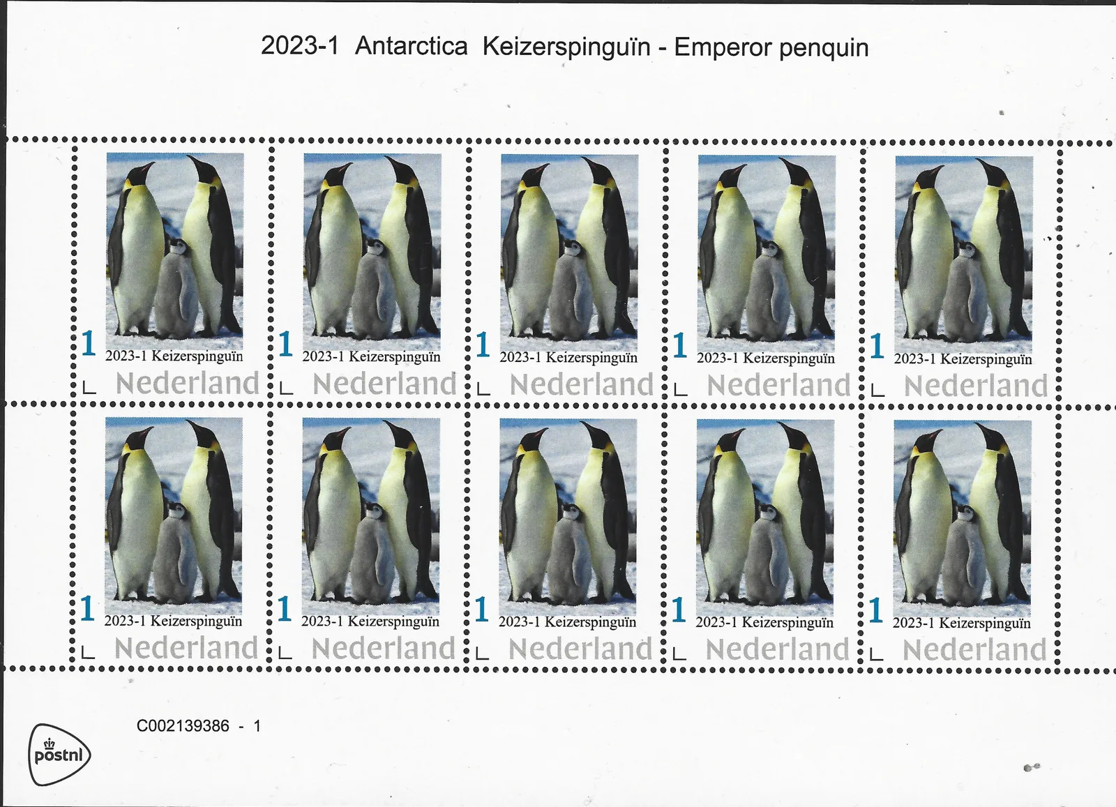 2023-1 Antarctica Emperor Penguin vel-sheetlet MNH
