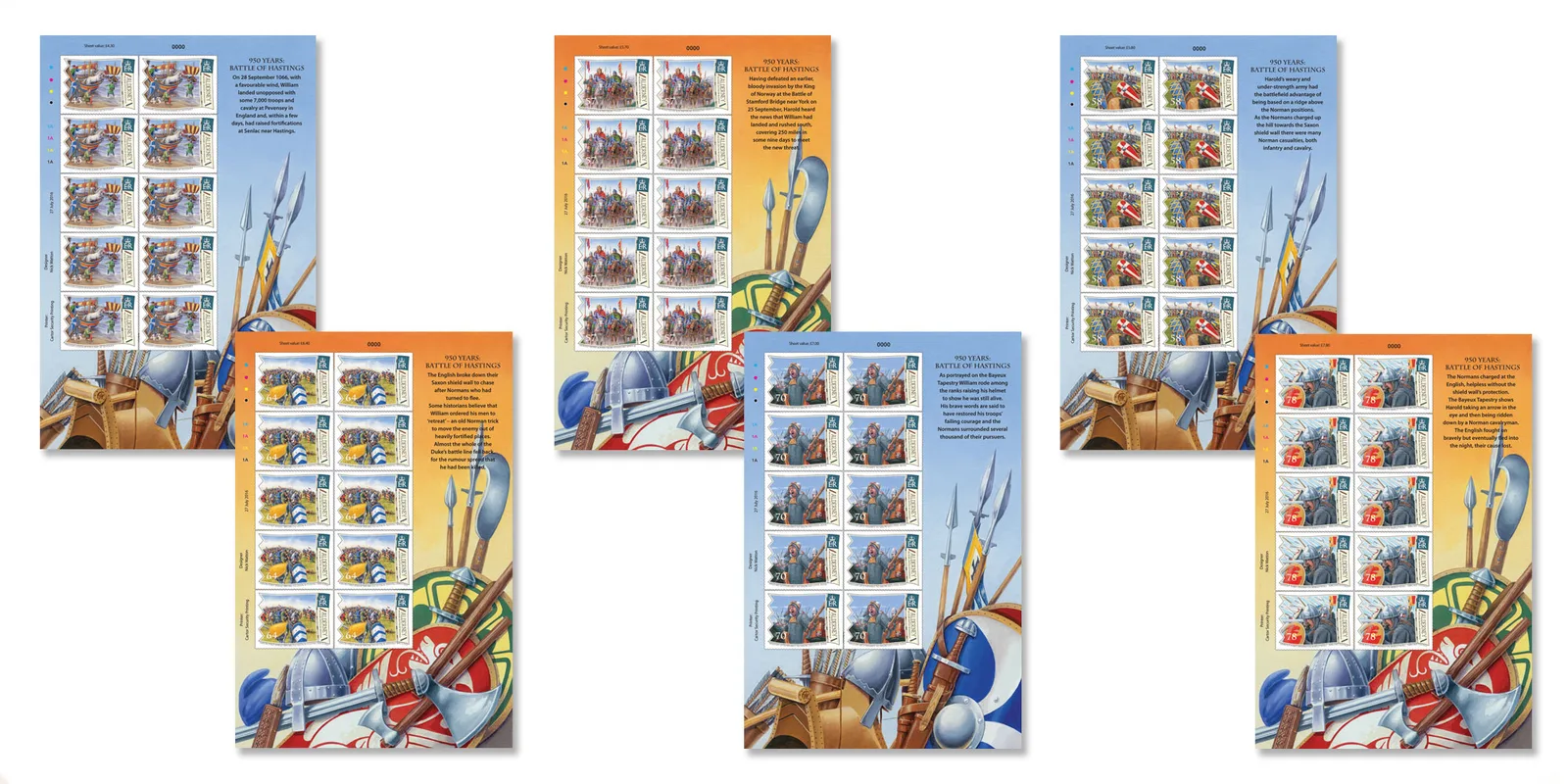 Alderney 2016 Battle of Hastings sheetlets MNH