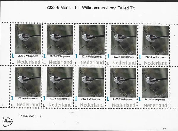 Netherlands 2023-6 Tit - Long Tailed Tit sheet MNH