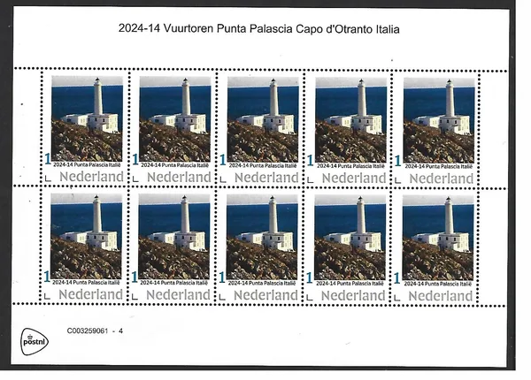 Nederland 2024-14 Vuurtoren Lighthouse Puinta Palascia Italia sheetlet postfris/mnh