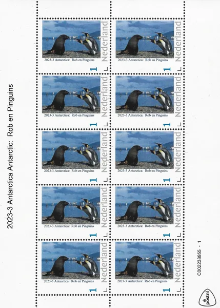 Nederland 2023-3 Antarctica Antarctic: pinguin en rob vel-sheetlet postfris/mnh