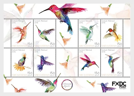 Caribisch Nederland St Eustatius 2018 Vogels hummingbirds velletje- sheetlet postfris