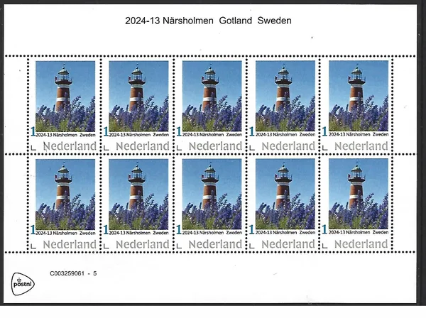 Nederland 2024-13 Vuurtoren Lighthouse Närholmen Sweden sheetlet postfris/mnh
