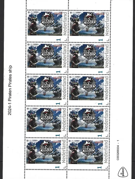 Netherlands 2024-1 Pirates ship sheetlet MNH