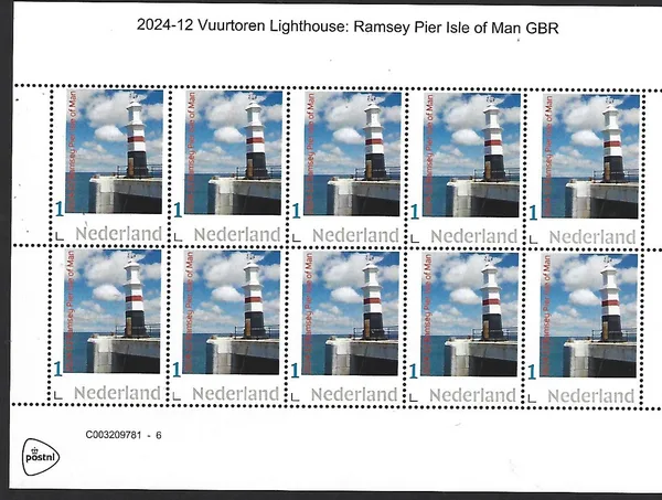 Netherlands 2024-12 Lighthouse: Ramsey Pier Isle of Man sheetlet mnh5
