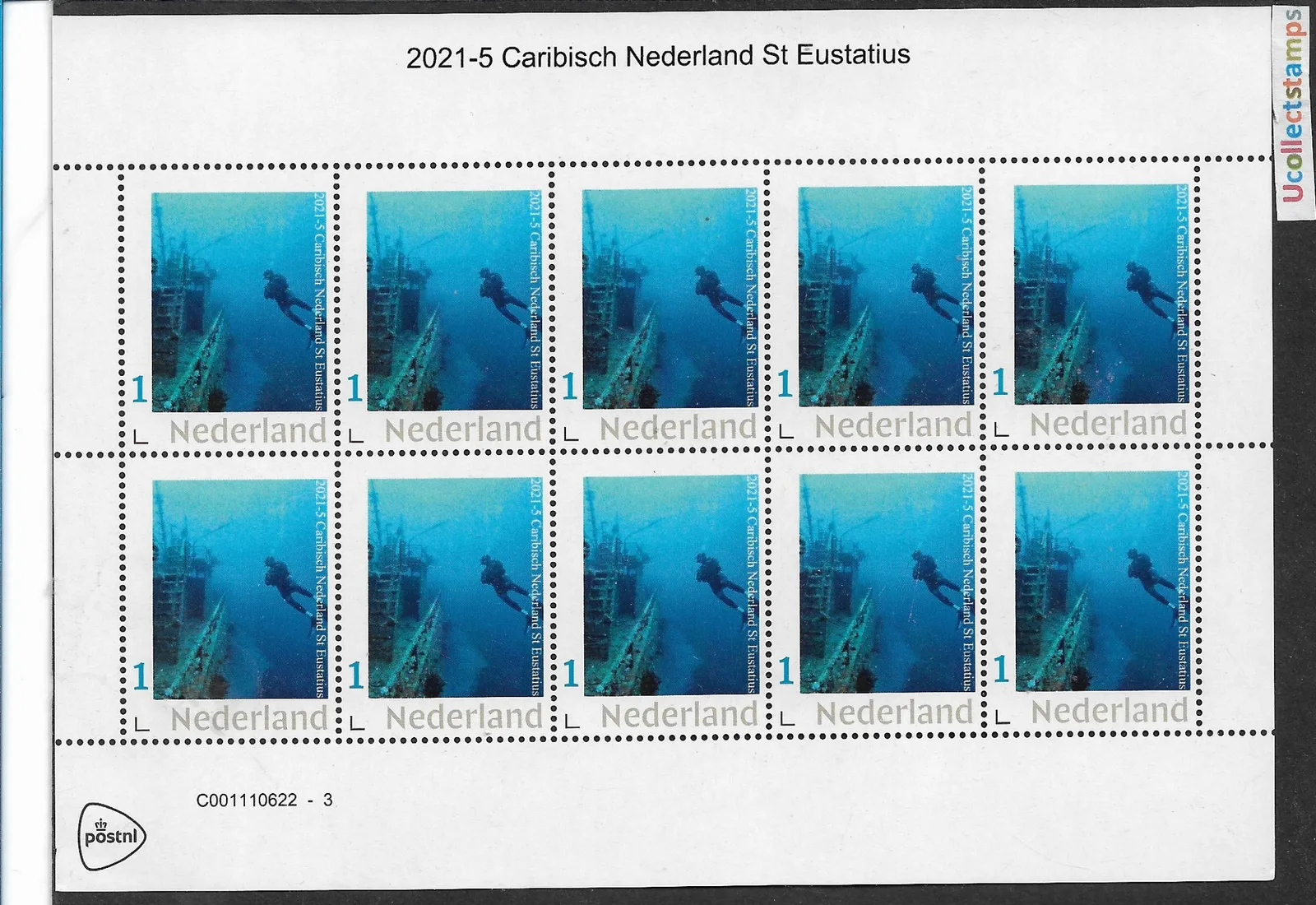 Pays-Bas 2021-6 Caraïbes Néerlandaises St Eustatius plongeur feuillet neuf/mnh