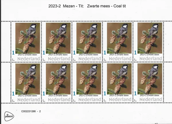 Netherlands 2023-2 Tits: Coal tit booklet MNH