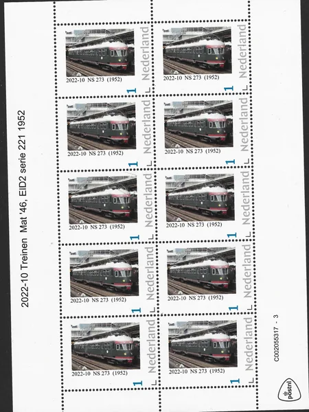 Nederland 2022-10 Treinen trains mat '46 EID2 1952 vel/sheetlet postfris/mnh