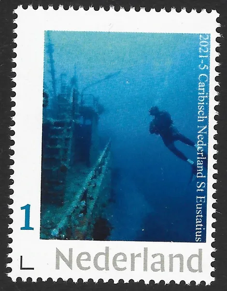 Netherlands 2021-6 Caribbean Netherlands St Eustatius diver MNH