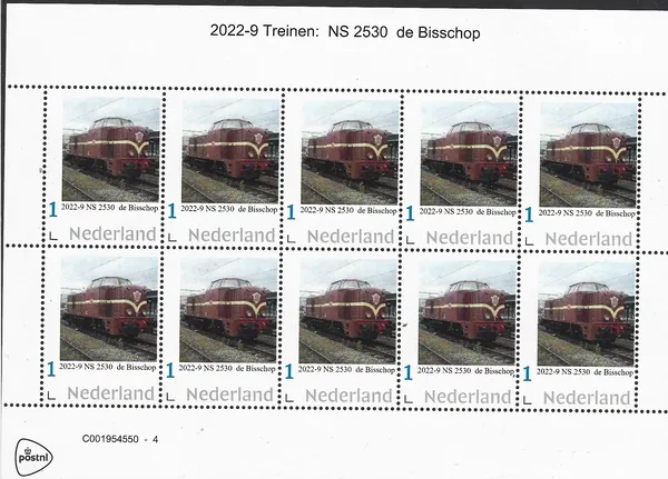 Netherlands 2022-9 Trains; NS 2530 de Bisschop sheet-sheetlet MNH