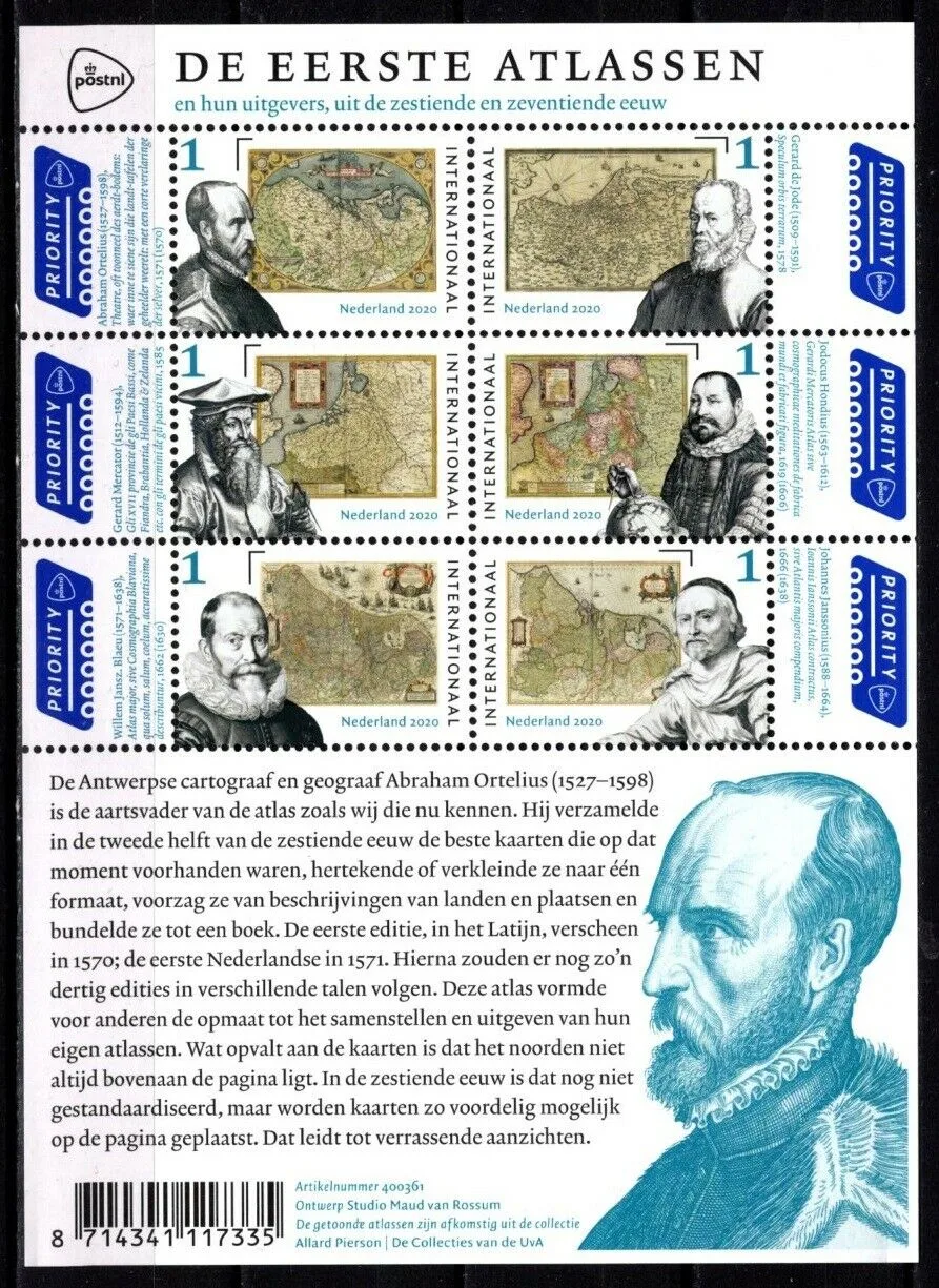 Niederlande 2020 die ersten Atlanten V3835-3840 Bogen postfrisch