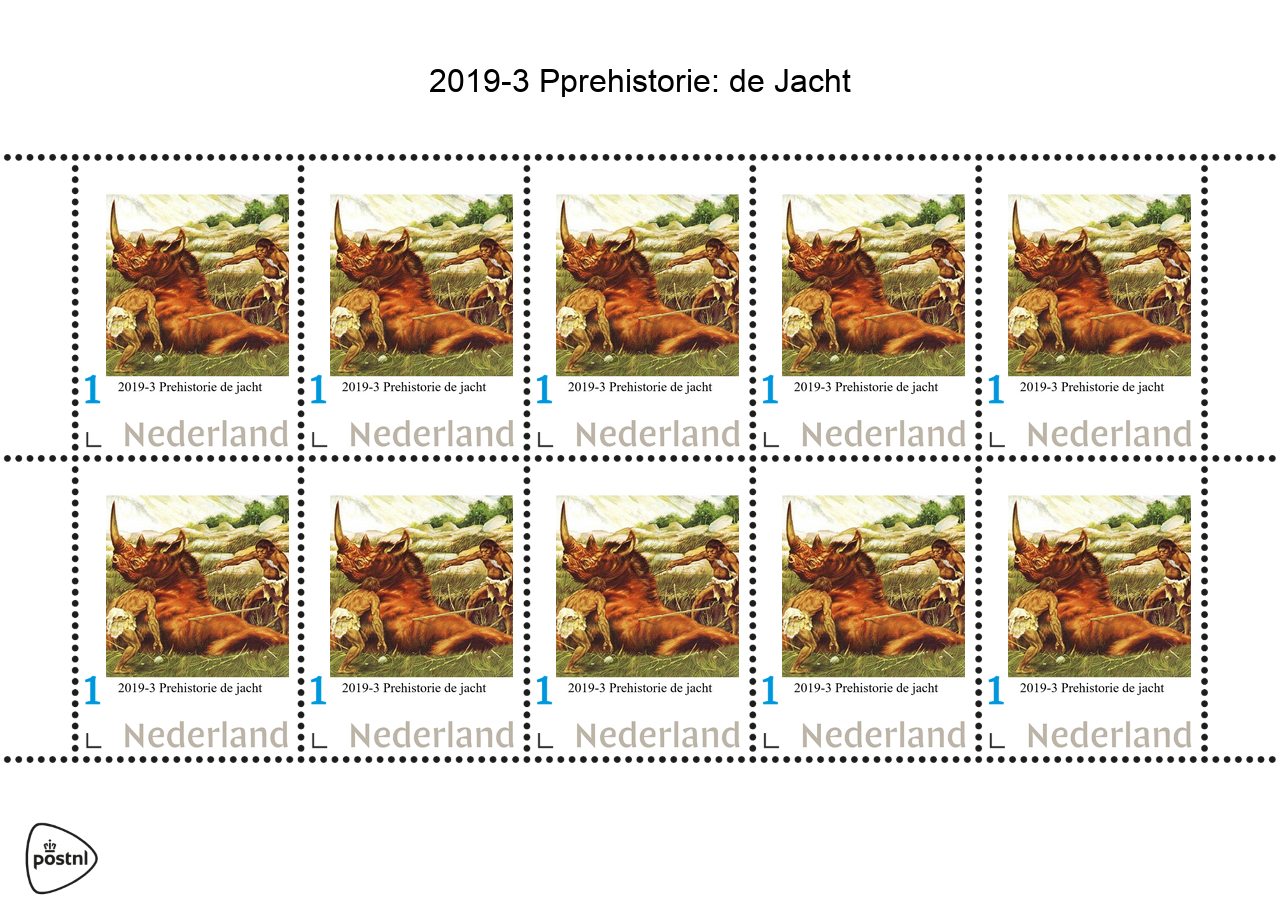 PAYS-BAS 2019-3 PRÉHISTOIRE la chasse feuille neuf-MNH