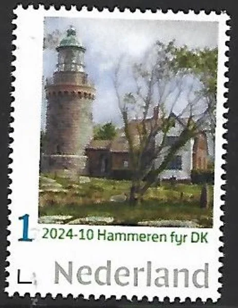 Nederland 2024-10 Vuurtoren lighthouse: Hammeren Bornhoml Danmark sheetlet postfris/mnh5