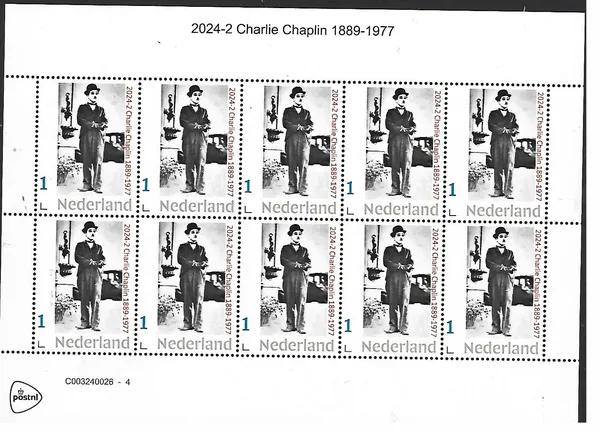 Nederland 2024-2 Charlie Chaplin 1889-1977 sheetlet postfris/mnh