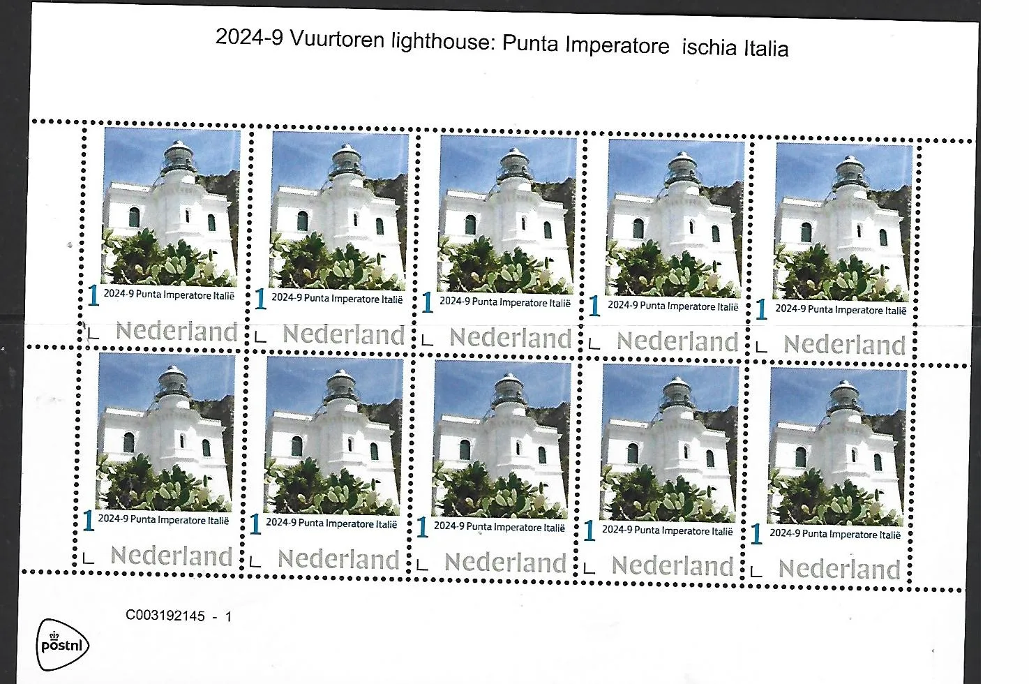 Nederland 2024-9 Vuurtoren lighthouse: Punta Imperatore sheetlet postfris/mnh5