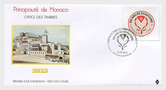 Monaco 2023 100 years Scouting Monaco FDC