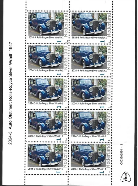 Nederland 2024-3 Auto Oldtimer: Rolls-Royce Silver Wraith 1947 sheetlet postfris/mnh