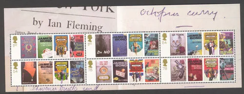 Gr. Britain 2008 James Bond Ian Fleming souvenir sheet MNH
