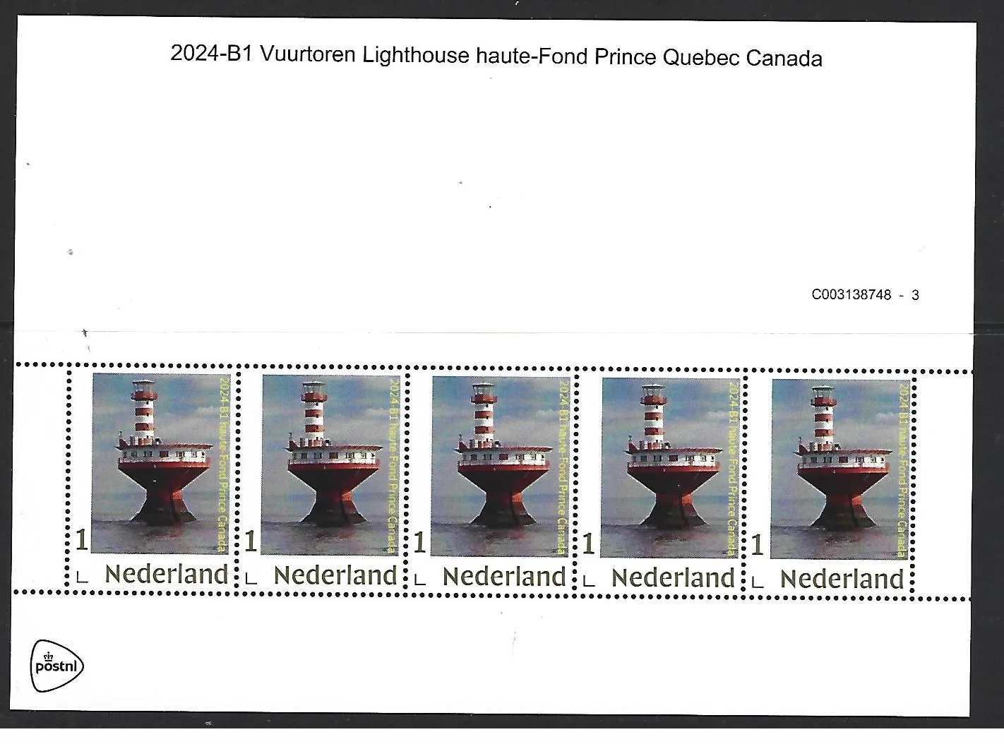 Nederland 2024-B1 Haute Fond Prince Canada sheetlet postfris-mnh