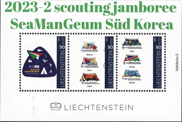 Liechtenstein 2023-2 Scouting Jamboree SeaManGeum South Korea souvenir sheet MNH