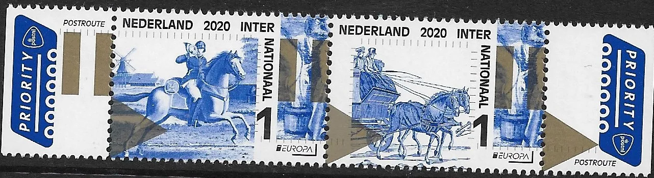 Pays-Bas 2020 Europa anciennes routes postales 3845-3846 postfris/mnh