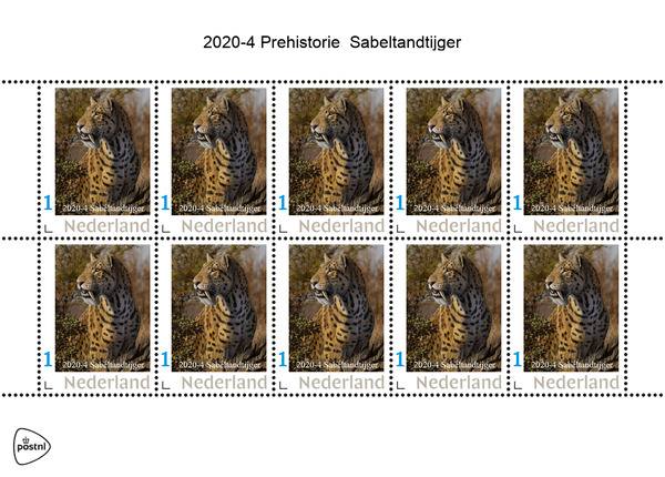 Netherlands 2020-4 Prehistory Prehistoric Saber-toothed Tiger sheetlet MNH