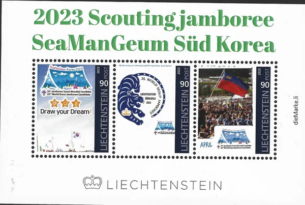 Liechtenstein 2023 Scouting Jamboree SeaManGeum S Korea block m/s MNH