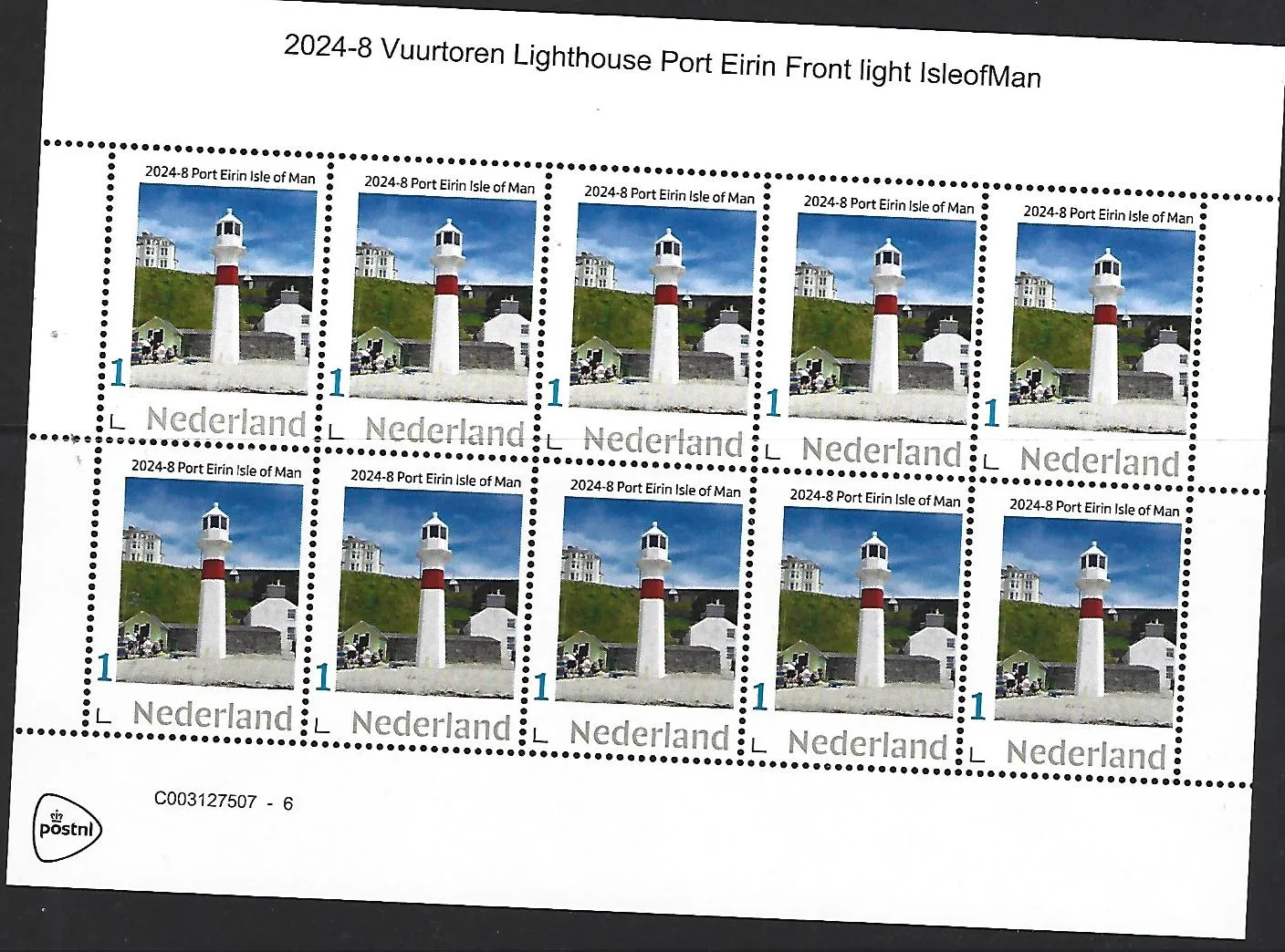 Nederland 2024-8 Vuurtoren-Lighthouse: Port Eirin Front Light Isle of Man sheetlet posttfris/mnh