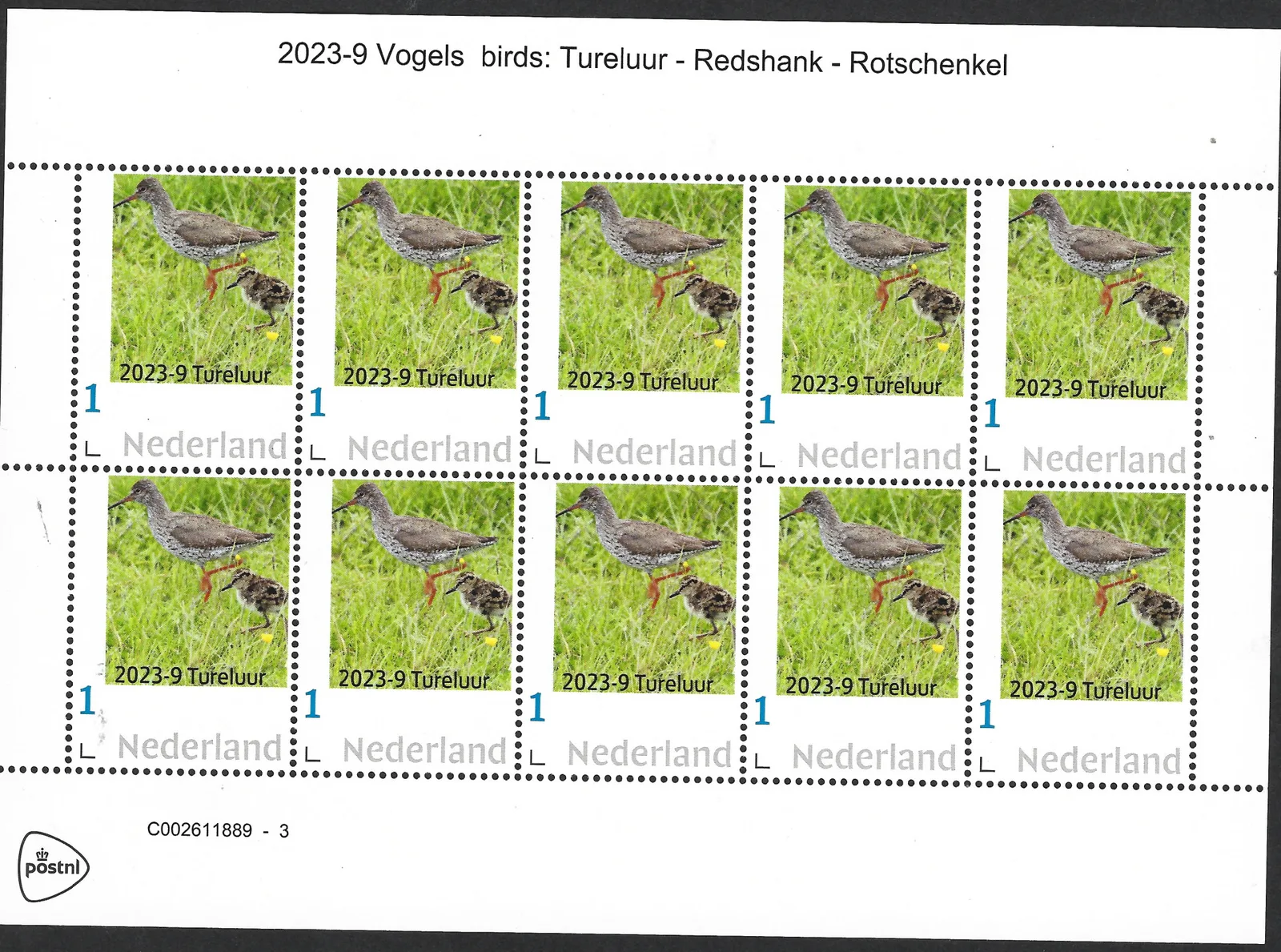 Niederlande 2023-9 Vögel: Rotschenkel Bogen postfrisch/mnh