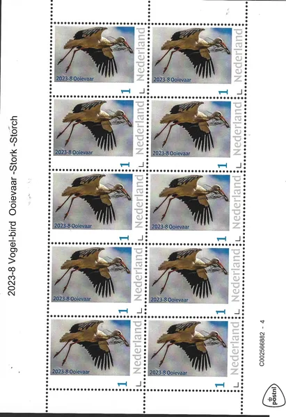 Netherlands 2023-8 Birds Stork sheetlet MNH
