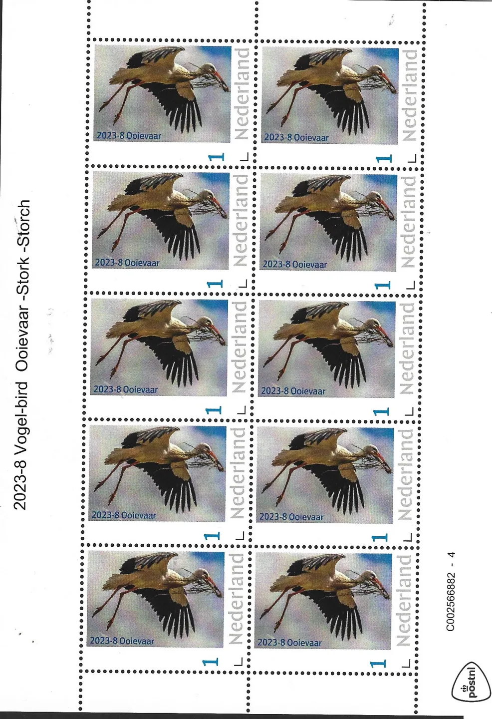 Niederlande 2023-8 Vögel Storch Bogen postfrisch/mnh