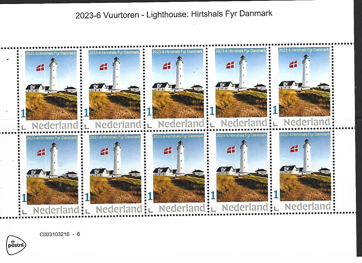 Pays-Bas 2024-6 Phare-Lighthouse : Hirtshals Danmark feuillet neuf/mnh
