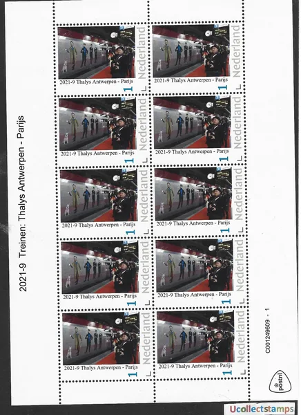 Nederland 2021-9 Treinen trains Kuifje Tintin Belgie vel-sheetlet postfris/mnh