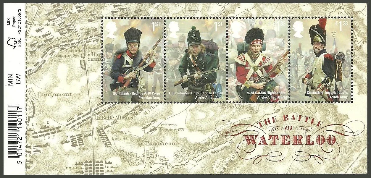 Gr. Britain 2015 Bataille de Waterloo bloc-m/s neuf/mnh