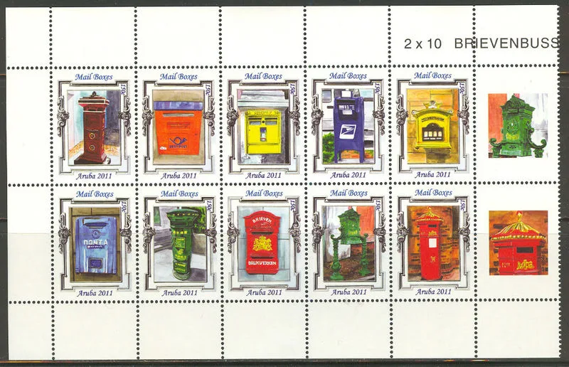Aruba 554-563 Mailboxes 2011 10 stamps MNH