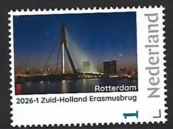 Netherlands 2026-1 Provinces: South Holland Rotterdam Erasmus Bridge MNH