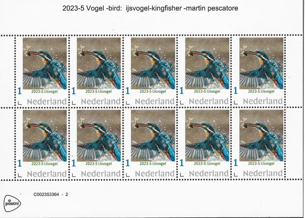 Netherlands 2023-5 Birds: Kingfisher vel-sheetlet MNH