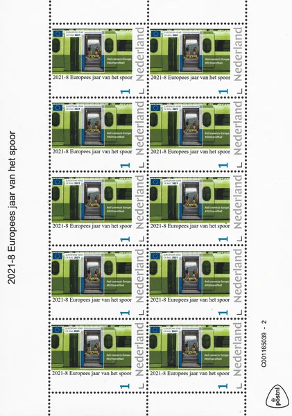 Nederland 2021-8 Treinen Trains European year of rail vel-sheetlet postfris/mnh