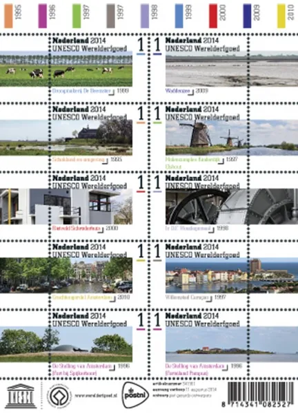 Nederland V3209-3218 Werelderfgoed world heritage 2014 vel/sheetlet postfris/mnnh