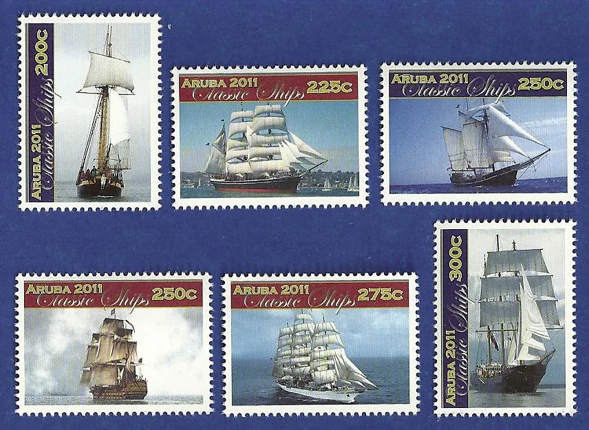 Aruba 568-573 klassieke schepen - sailingships 2011 postfris/mnh