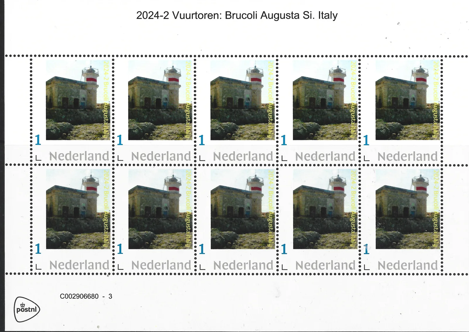 Niederlande 2024-2 Leuchtturm-Lighthouse: Broccoli Augusta Italia Blockware postfrisch/mnh
