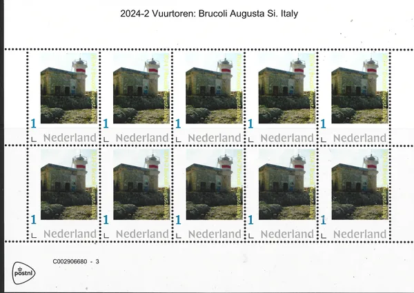 Nederland 2024-2 Vuurtoren-Lighthouse:Brucolli Augusta Italia sheetlet postfris/mnh