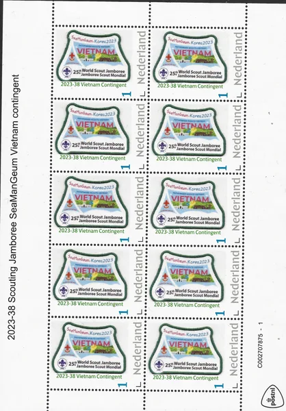 Netherlands 2023-38 Scouting Jamboree SeaManGeum Vietnam contingent vel-sheetlet MNH