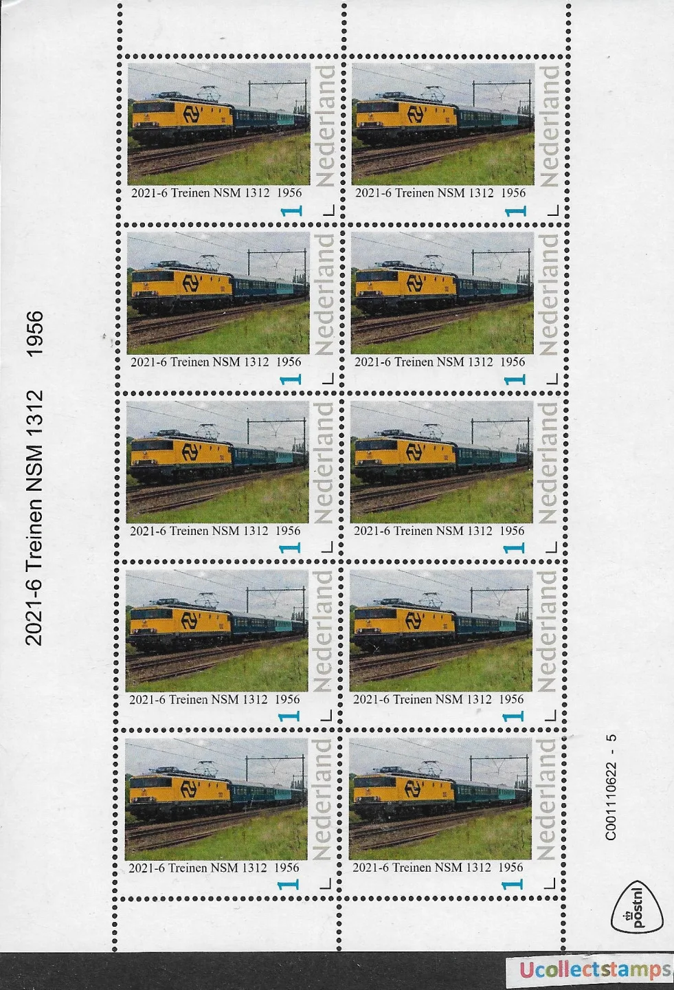 Niederlande 2021-6 Züge NSM 1312 1956 Bl.-Markenhefte postfrisch/mnh