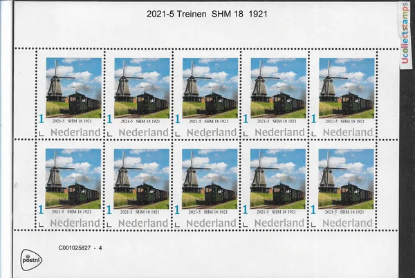 Netherlands 2021-5 Trains SHM 18 1921 sheet MNH