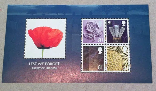 Great Britain 2008 Lest we forget block MNH/never hinged